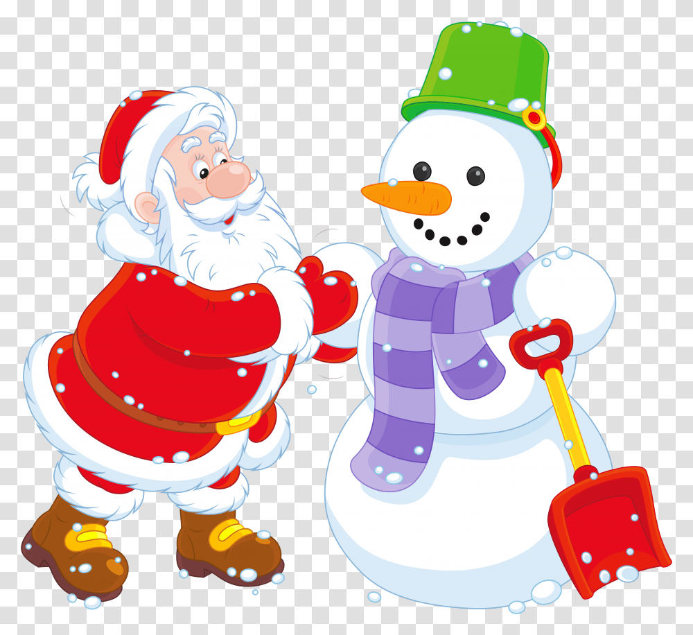 Library Of Snowman Clip Art Freeuse Download With Crown Santa And Snowman, Nature, Outdoors, Winter Transparent Png