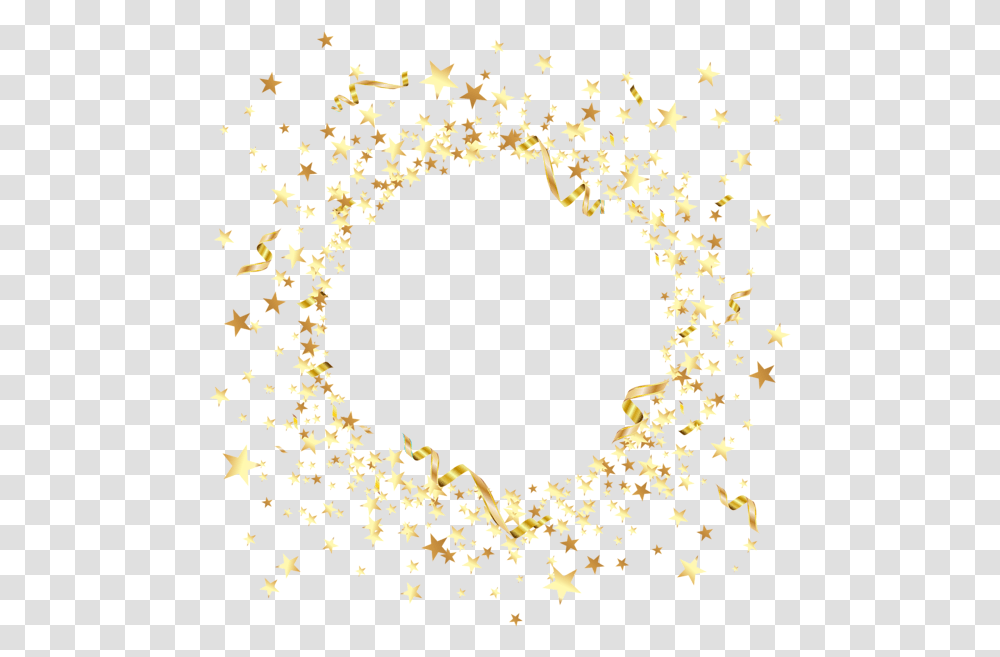 Library Of Star Frame Three Sides Gold Element, Paper, Confetti, Pattern Transparent Png