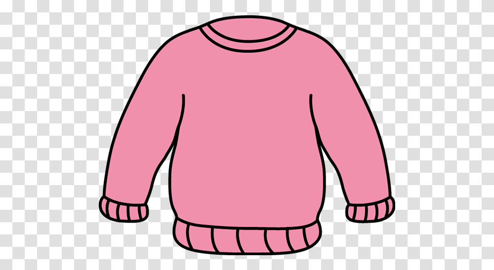 Library Of Sweater Jpg Black And White Pink Sweater Clipart, Clothing, Apparel, Long Sleeve, Sweatshirt Transparent Png