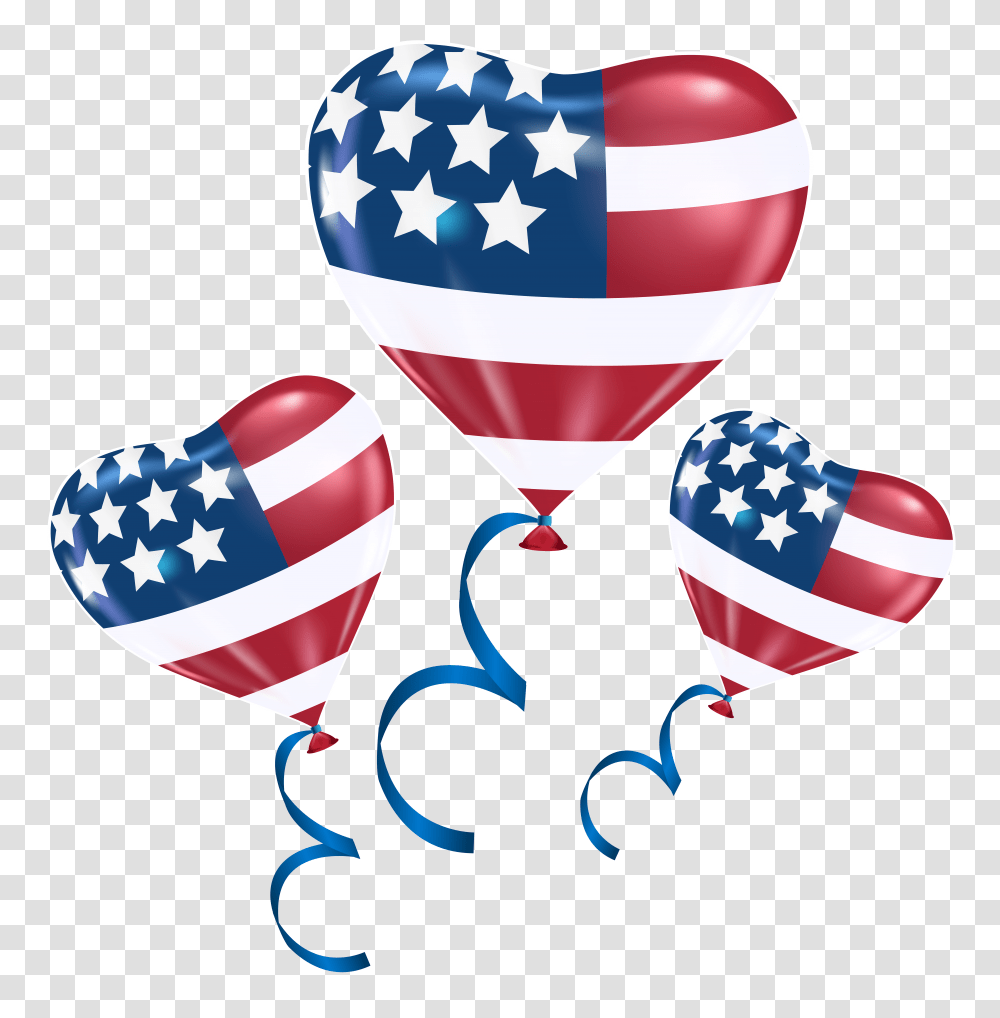 Library Of Usa Flag Heart Picture Black And White Files Fourth Of July Balloons Transparent Png