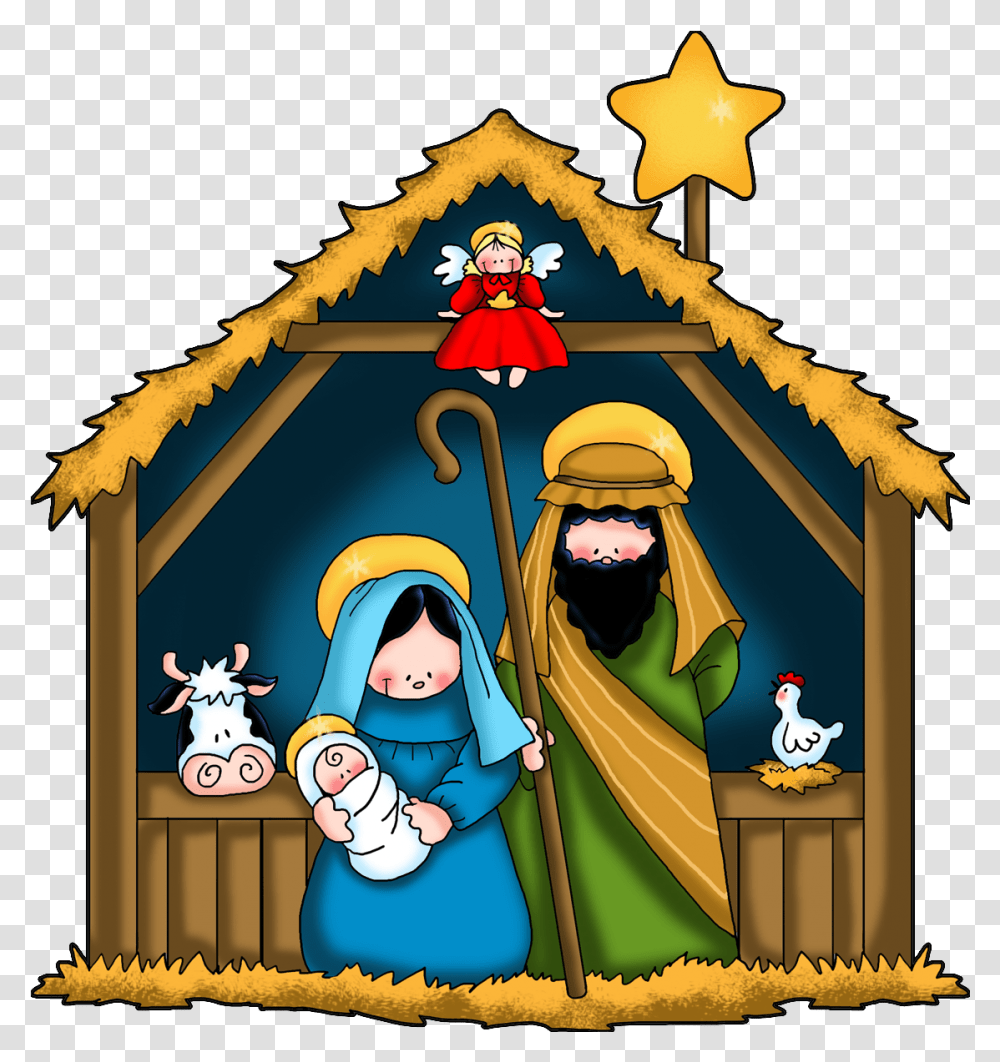 Library Of Vintage Christmas Nativity Cute Nativity Clipart, Symbol, Triangle, Plant, Halloween Transparent Png