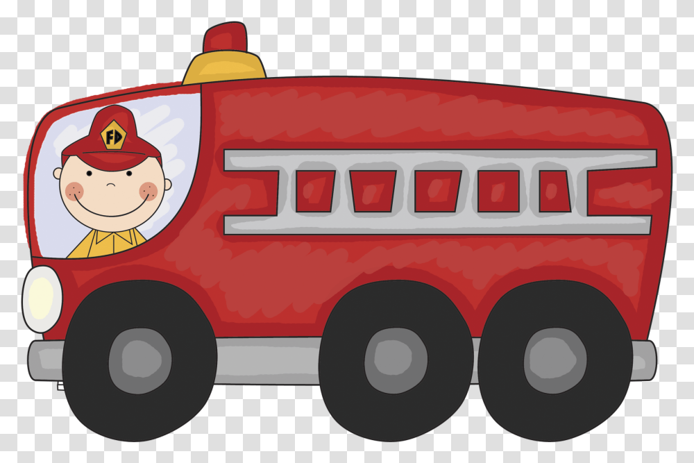 Library Of Vintage Fire Truck Image Black And White Fire Truck Fire Fighter Clip Art, Vehicle, Transportation, Bus, Van Transparent Png