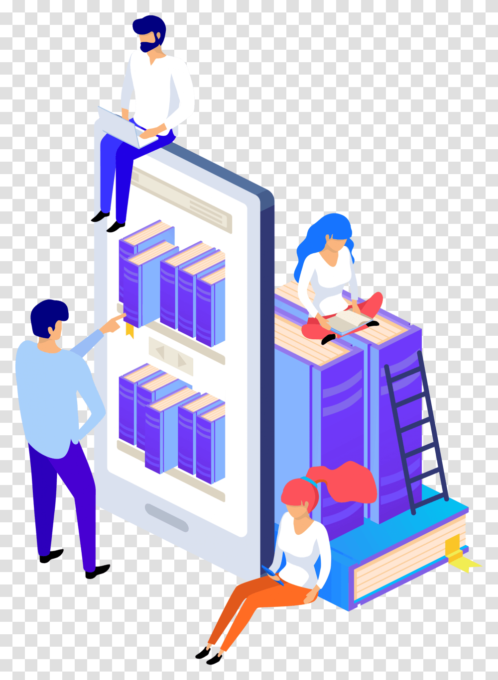 Library, Person, Human, Furniture Transparent Png