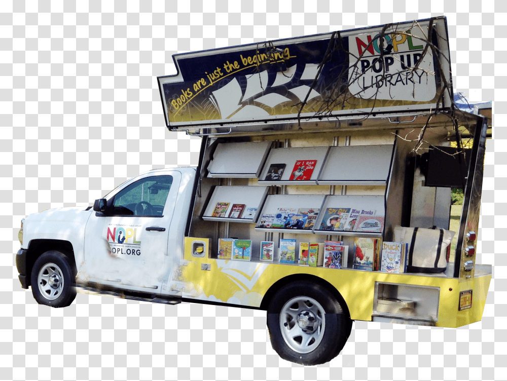 Library Pop Up Truck, Vehicle, Transportation, Tire, Spoke Transparent Png
