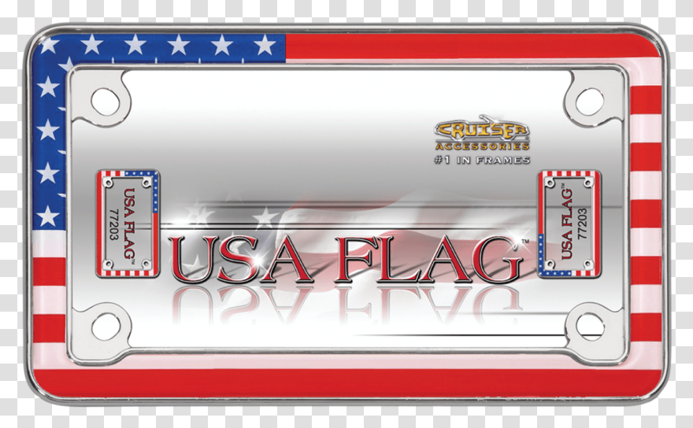 License Frame Usa Flag, Word, Label, Car Transparent Png