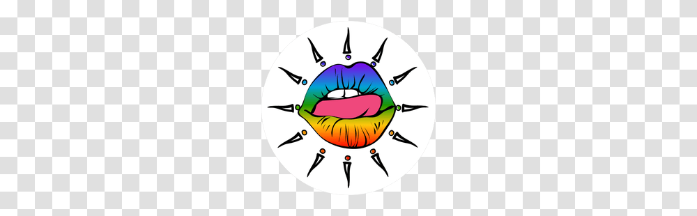 Licking Rainbow Lips Sticker, Mouth, Purple Transparent Png
