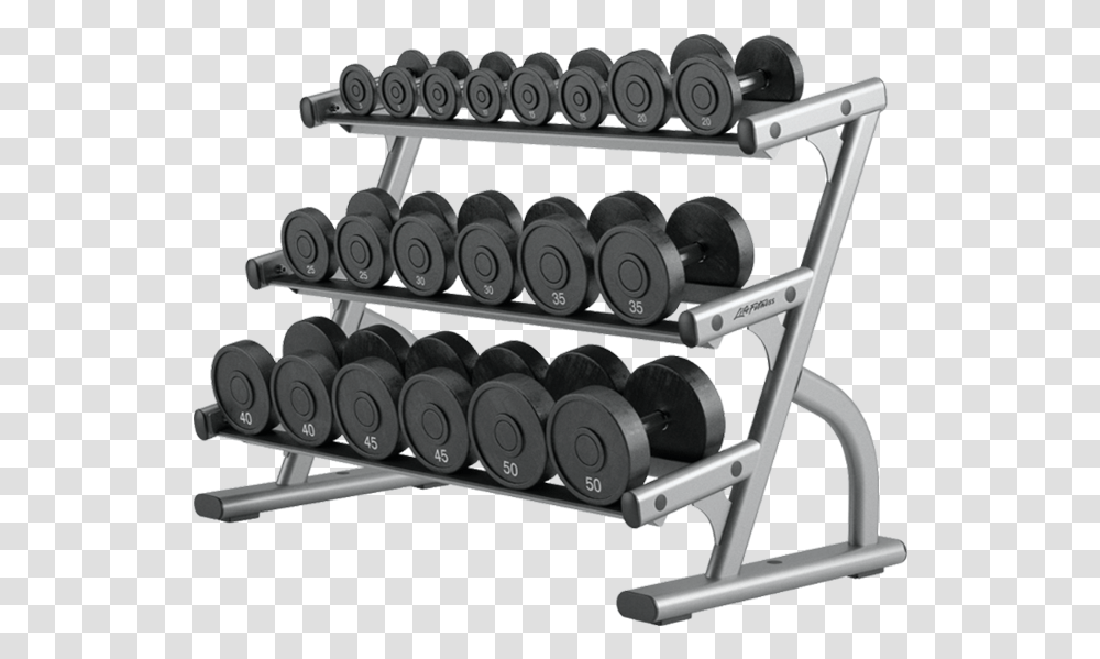 Life Fitness Free Weights Benches And Racks Optima Life Fitness Dumbbell Rack, Machine, Working Out, Sport, Exercise Transparent Png