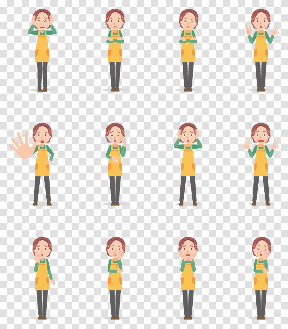 Life Illustration Vector Characters Expression Cartoon, Person, Standing, People Transparent Png