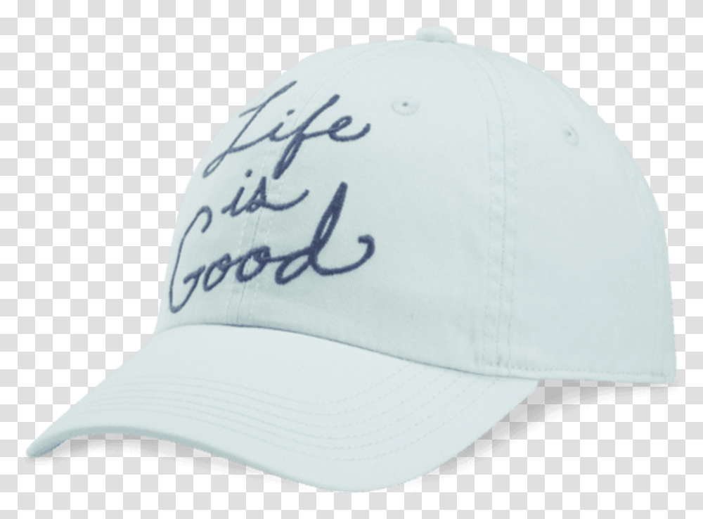Life Is Good Big Script Chill Cap Baseball Cap, Apparel, Hat Transparent Png