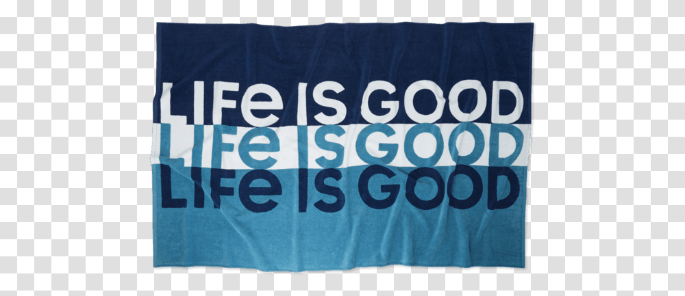 Life Is Good Stripe Beach Towel Beach Towel, Word, Banner, Alphabet Transparent Png
