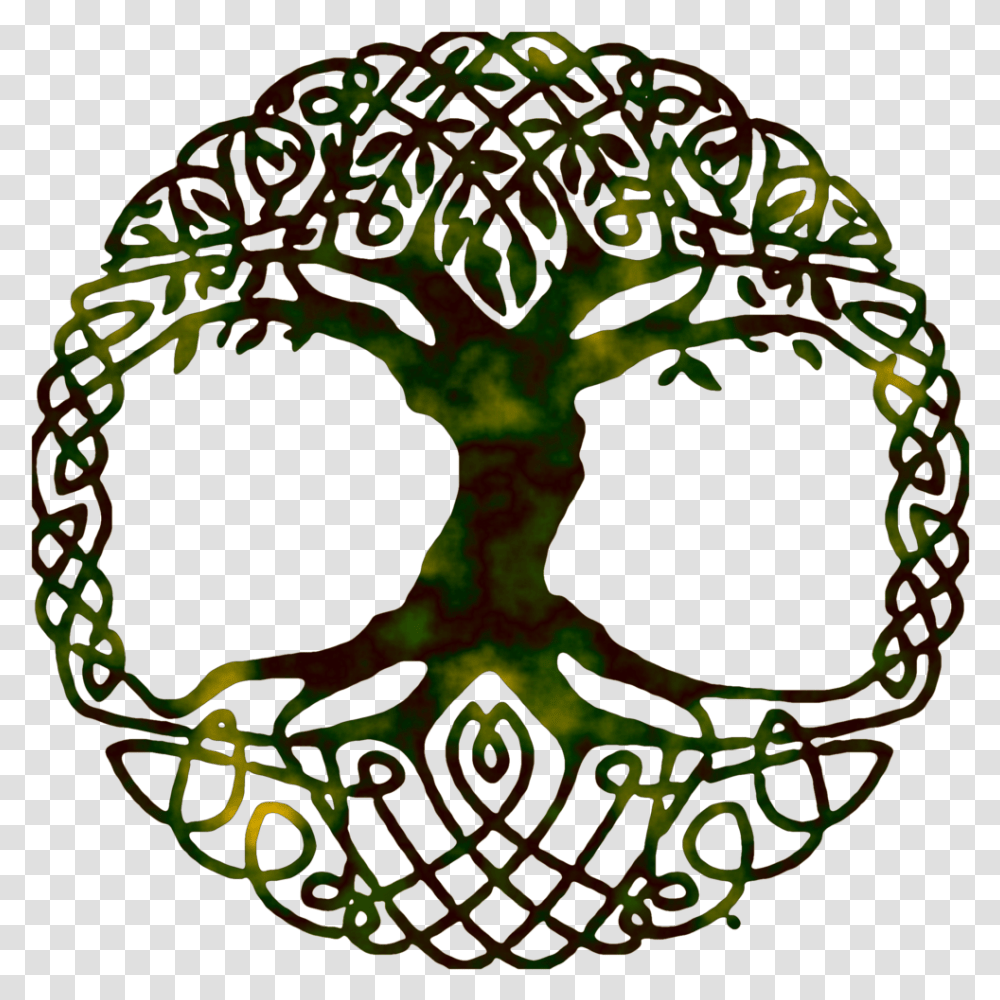 Life Of Symbol Tree Yggdrasil World Gospel Clipart Yggdrasil Tattoo, Green, Plant, Head, Bush Transparent Png