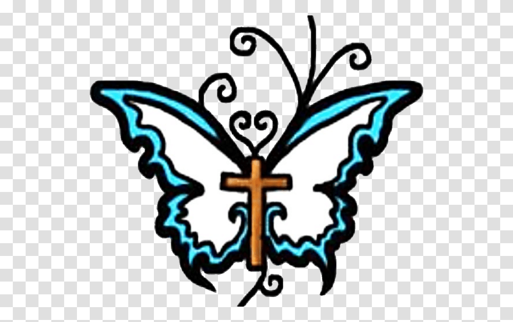 Life Recovery Butterfly Butterfly With A Cross, Emblem Transparent Png