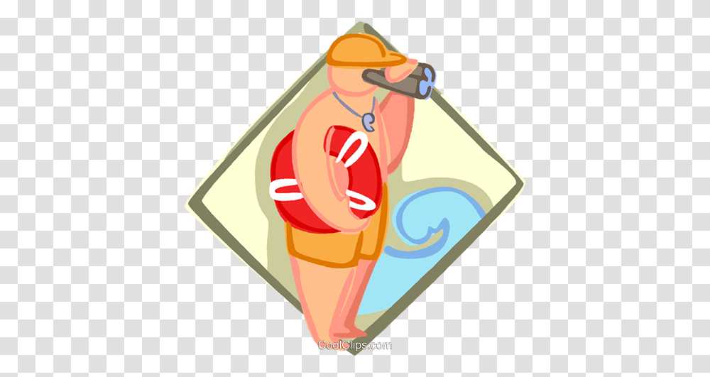 Lifeguard With Binoculars Royalty Free Vector Clip Art, Sweets, Label Transparent Png