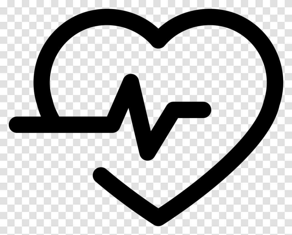 Lifeline In A Heart Outline Heart Icon Outline, Stencil, Mustache, Rug, Label Transparent Png