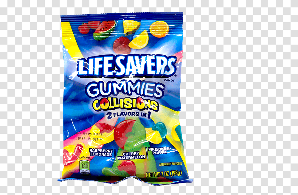 Lifesavers Gummies Collisions 7oz Bag Front Lifesavers Gummies Collisions, Food, Candy Transparent Png