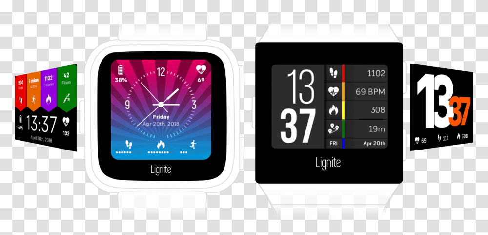 Lifetime Bundle Fitbit Versa Watch Faces, Wristwatch, Digital Watch Transparent Png