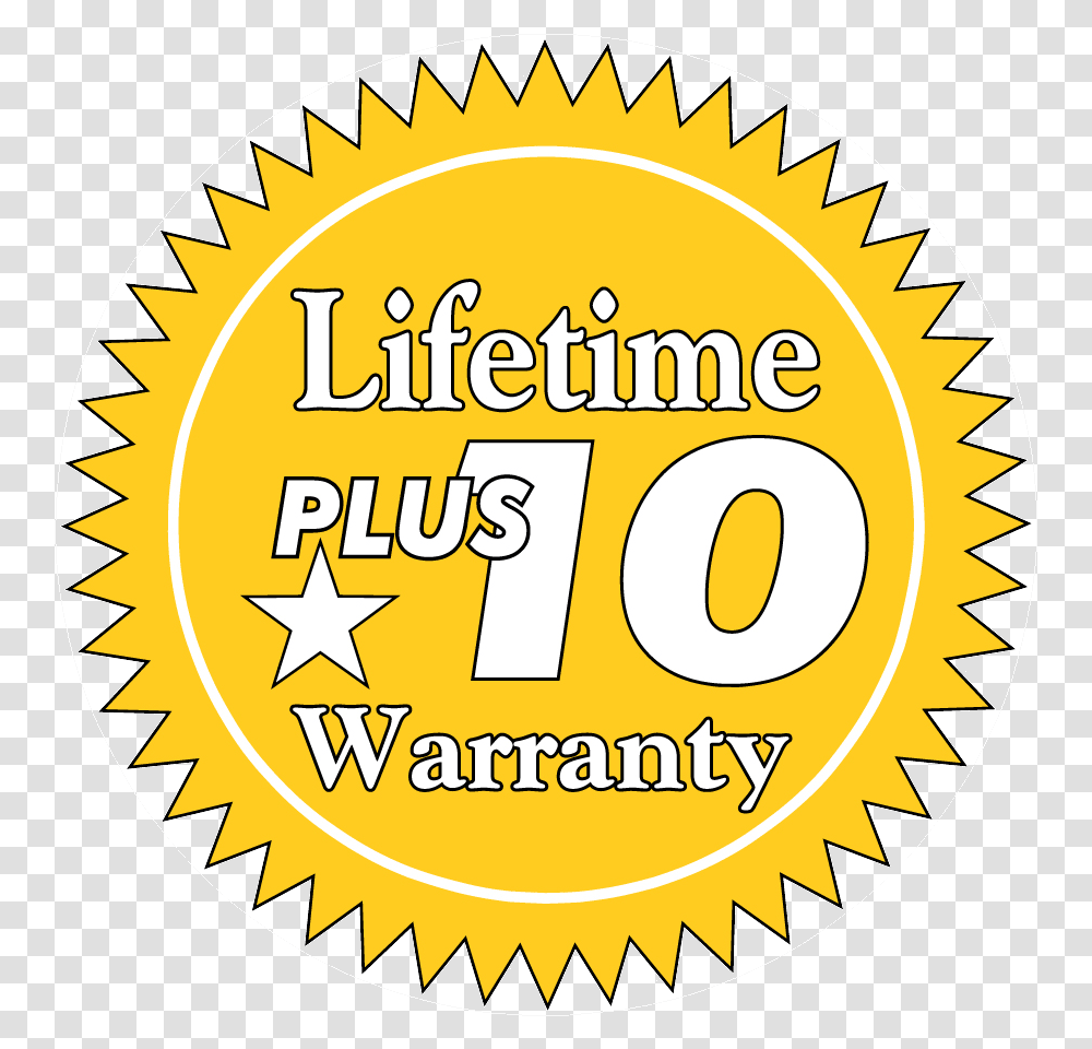 Lifetime Plus 10 Warranty Icon Circle, Label, Number Transparent Png