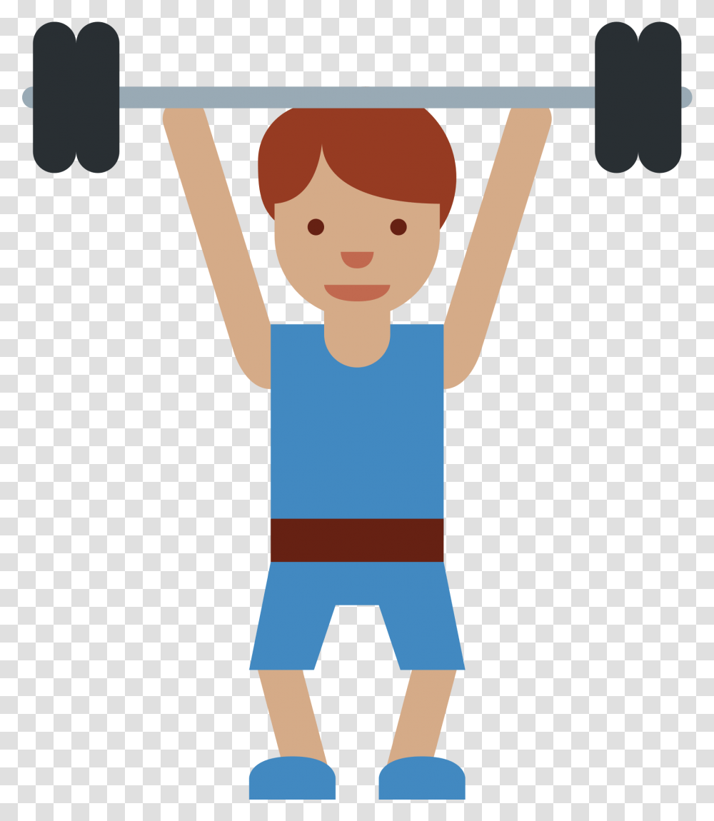 Lift Weights Emoji Clipart Exercise Every Day Cartoon, Female, Girl, Kid, Face Transparent Png