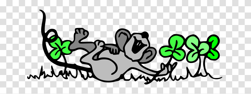 Liftarn Mouse Playing In Shamrocks, Animals, Hand, Stencil, Alphabet Transparent Png
