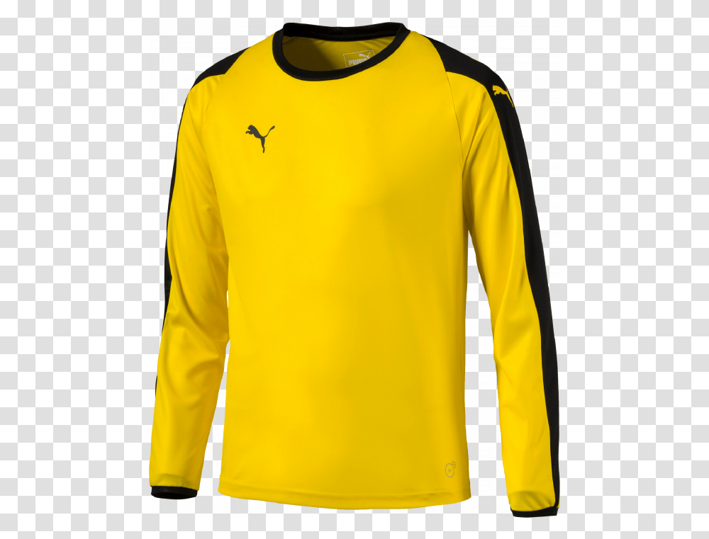 Liga Jersey Ls Youth Puma Yellow T Shirt, Sleeve, Clothing, Long Sleeve, Hoodie Transparent Png