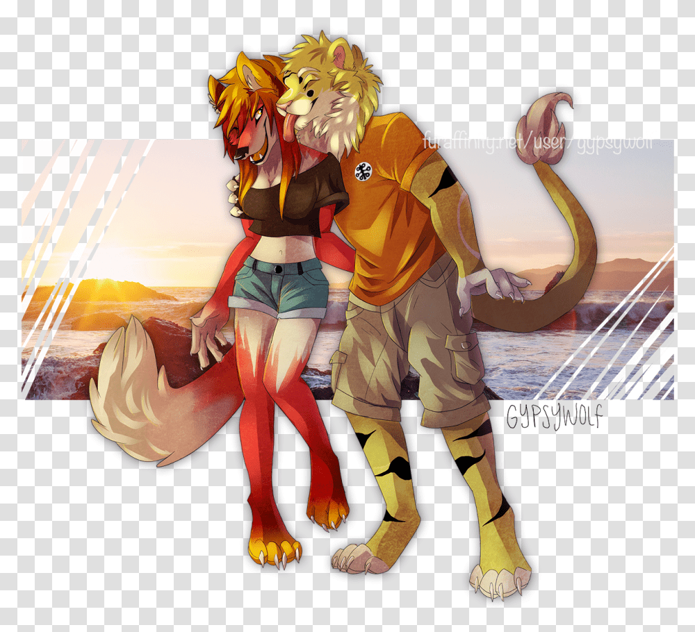 Liger Kisses Cartoon, Person, Advertisement, Poster, Leisure Activities Transparent Png