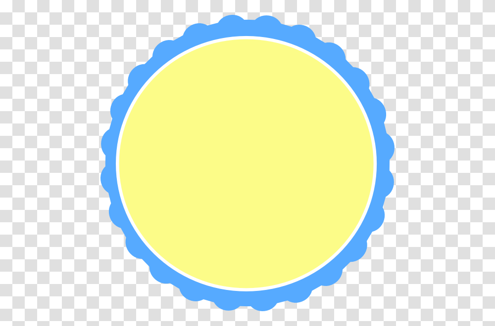 Light Blue Amp Pale Yellow Scallop Circle Frame Clip Circle Baby Blue Frame, Tennis Ball, Sport, Sports, Oval Transparent Png