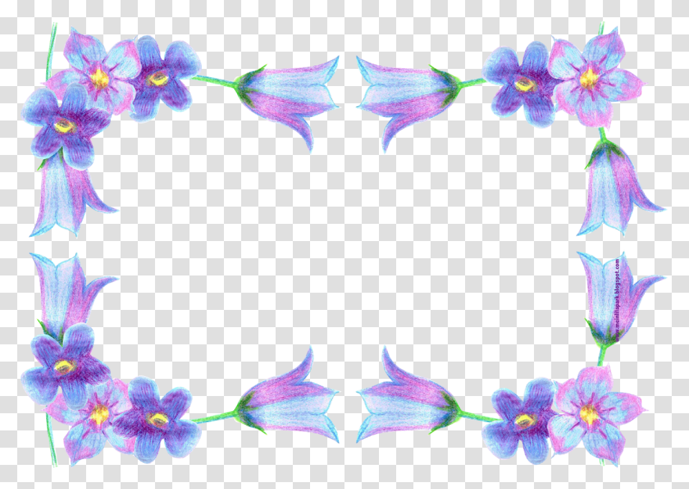 Light Blue Flowers Frames, Floral Design, Pattern Transparent Png