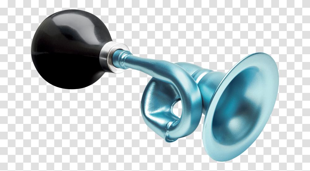 Light Blue Metallic Bugle Horn Electra Bugle Horn, Blow Dryer, Appliance Transparent Png