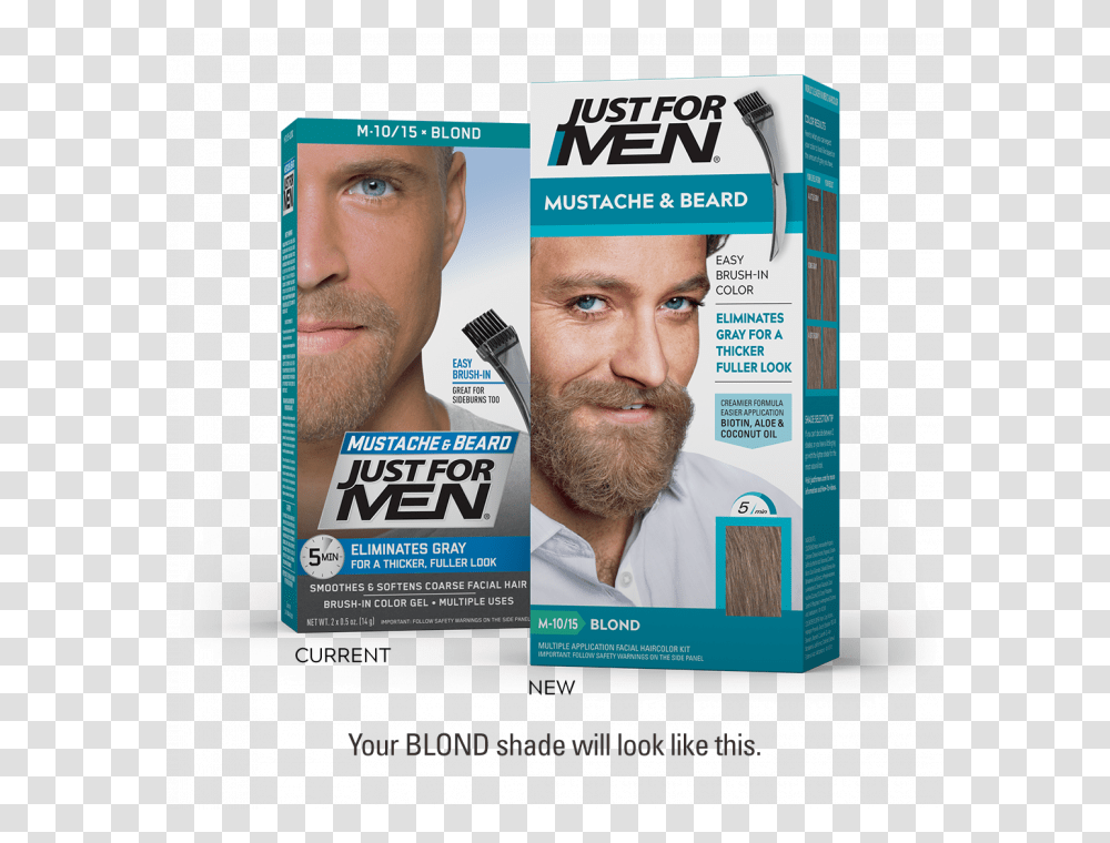 Light Brown Just Mens Beard Dye, Person, Human, Magazine, Id Cards Transparent Png