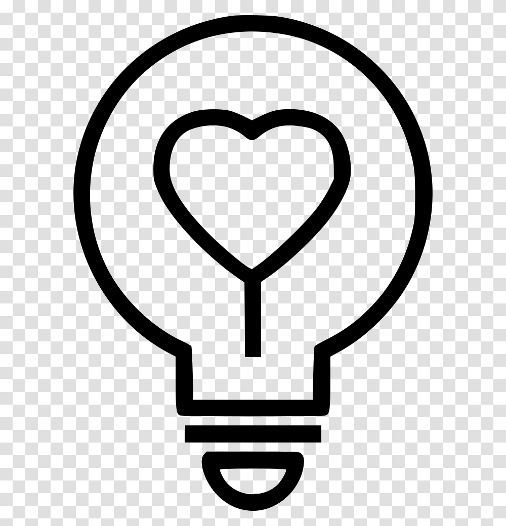 Light Bulb Emblem, Lightbulb, Stencil, Heart Transparent Png