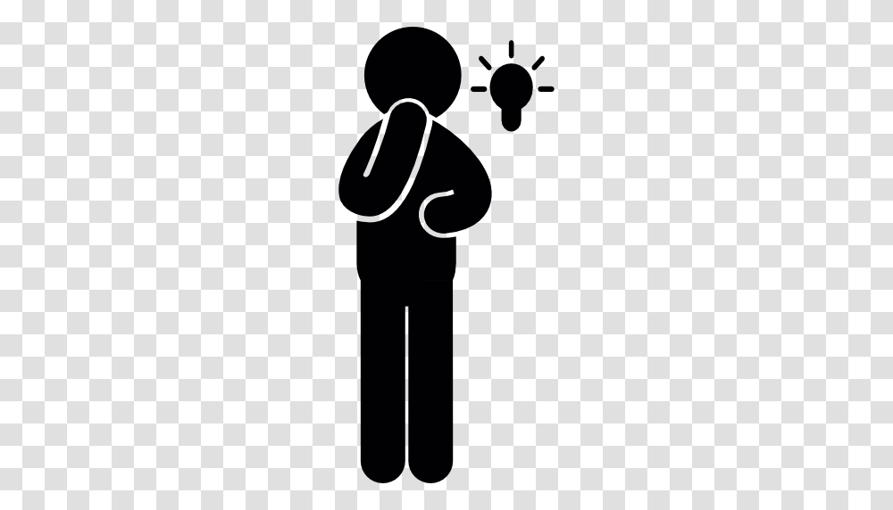 Light Bulb Idea, Silhouette, Stencil, Hand Transparent Png