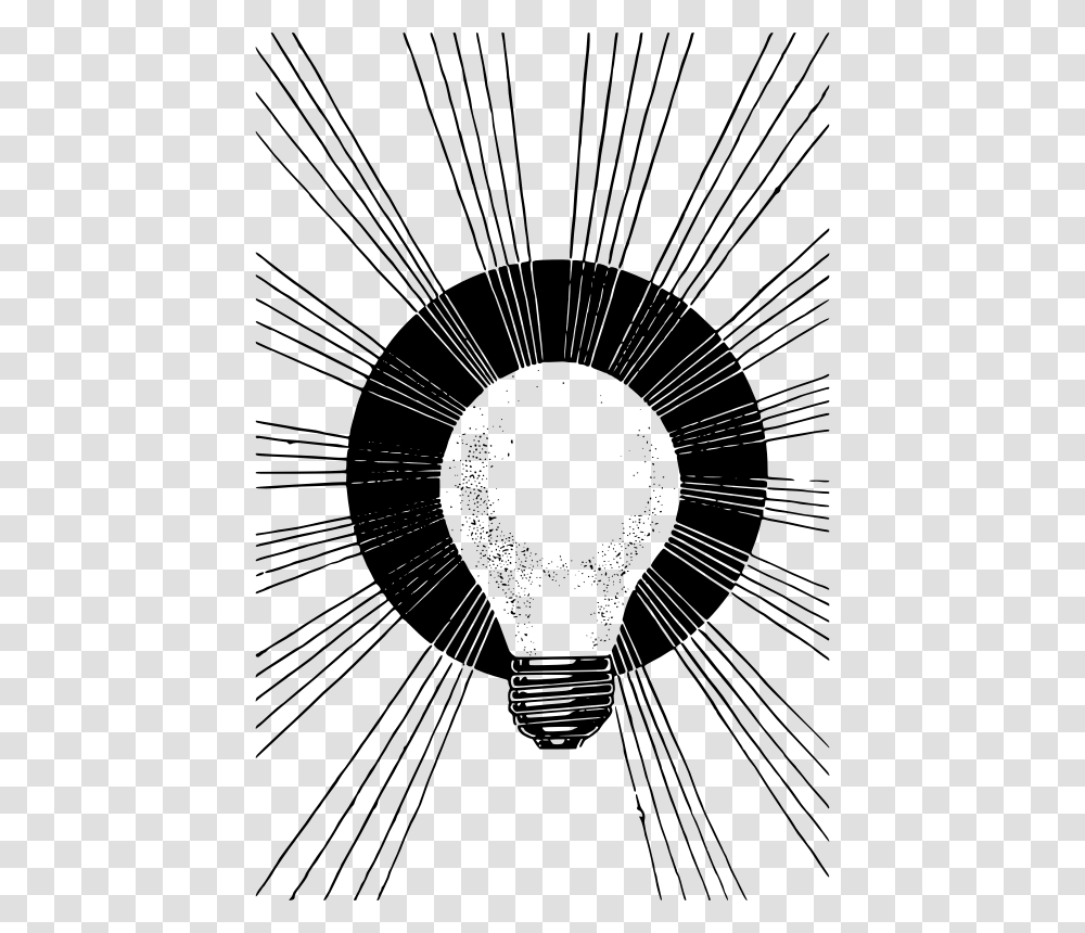 Light Bulb Rays Ray Of Light Clipart Black And White, Gray, World Of Warcraft, Halo Transparent Png