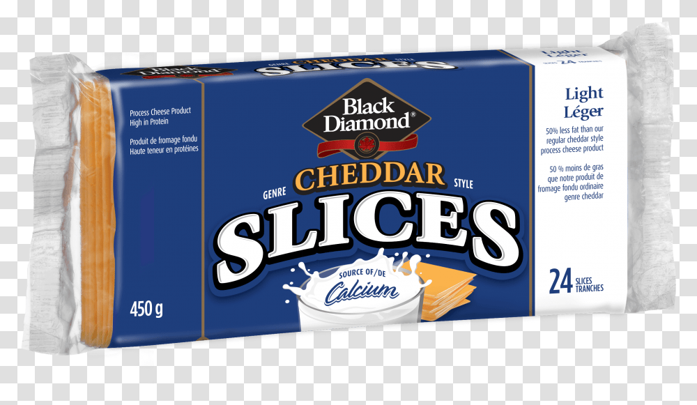Light Cheddar Cheese Slices 450g Food, Label, Paper, Lager Transparent Png