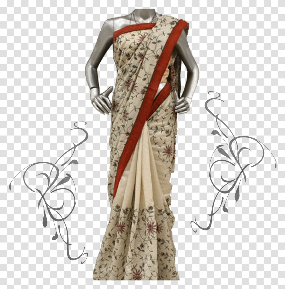 Light Cream Colour Silk Saree Color Combination For Banarasi Saree, Apparel, Sari, Person Transparent Png