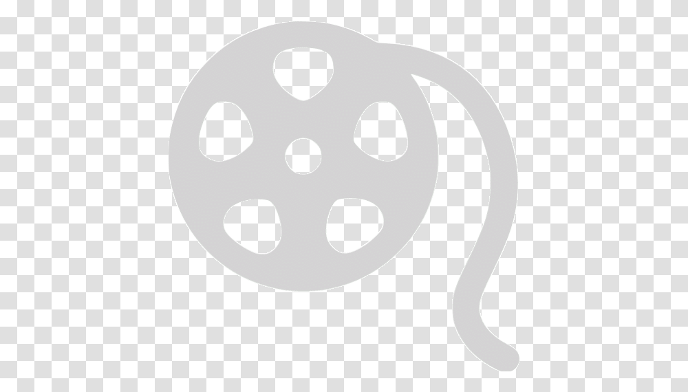 Light Gray Film Reel Icon White Movie Reel, Wheel, Machine, Stencil, Symbol Transparent Png