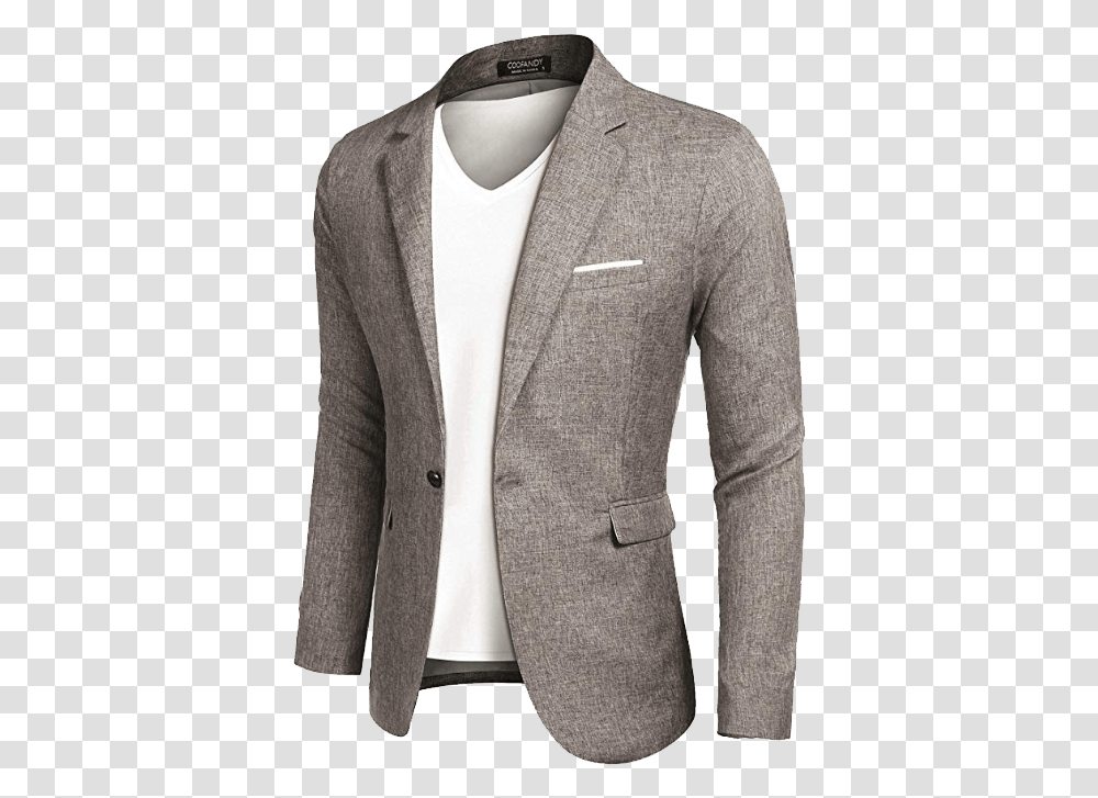 Light Grey Sport Casual Jacket By Coofandy Men's Denim Sport Coat Blazer, Apparel, Home Decor, Person Transparent Png