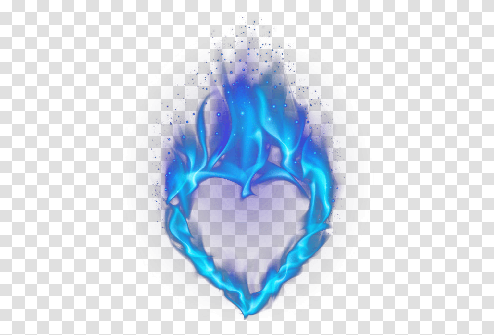 Light Heart Flame Blue Heart, Pattern, Ornament, Fractal, Sphere Transparent Png