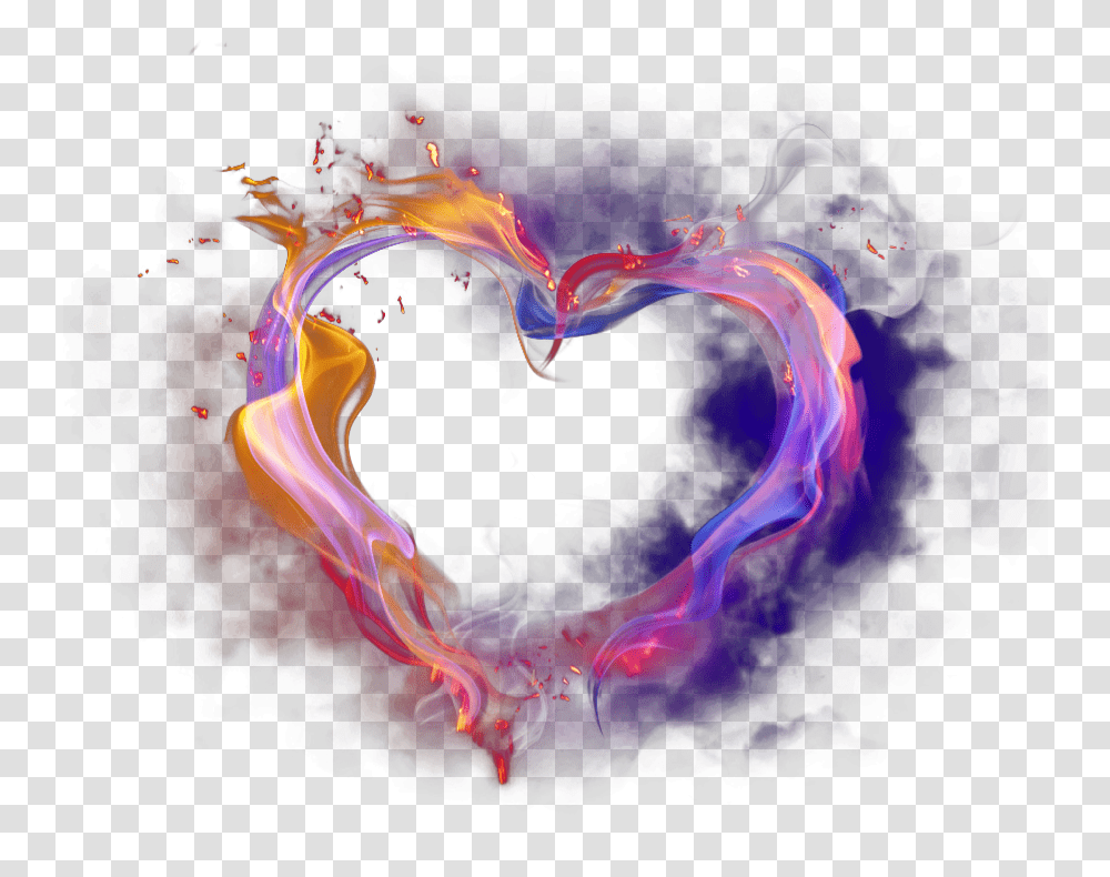Light Heart Love Colorful Effect Ftestickers Love Smoke Effect Picsart, Ornament, Pattern, Fractal, Horse Transparent Png