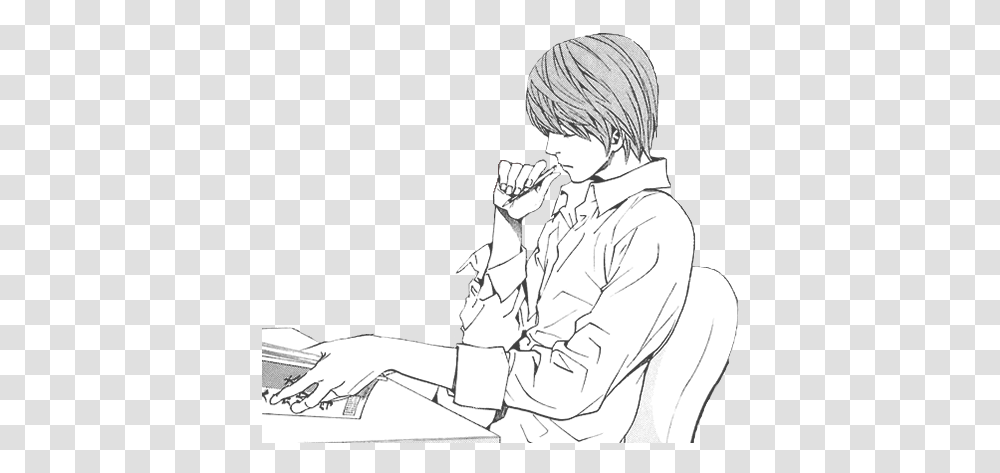 Light Manga Death Note, Person, Musician, Musical Instrument, Drawing Transparent Png