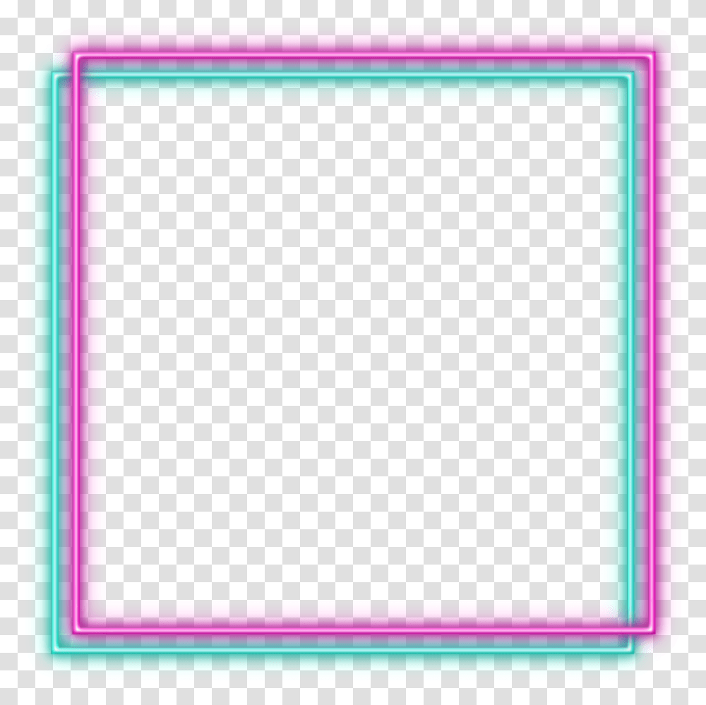 Light Neon Square Frame Colorfulness, Screen, Electronics, Monitor, Display Transparent Png