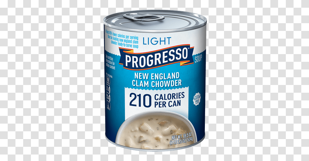 Light New England Clam Chowder Progresso Soup Potato Bacon, Tin, Food, Can, Canned Goods Transparent Png