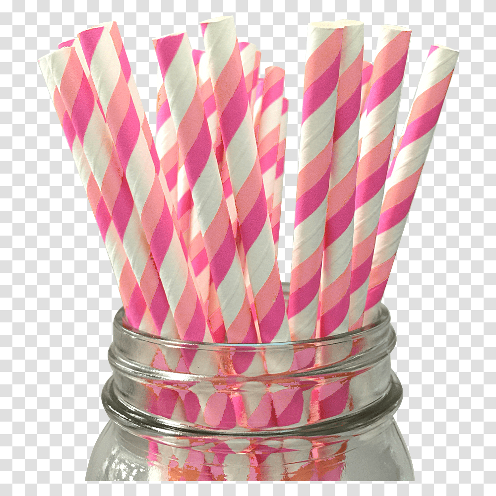 Light Pink And Hot Pink Striped 25pc Paper Straws Paper Straws, Sweets, Food, Candle, Wedding Cake Transparent Png