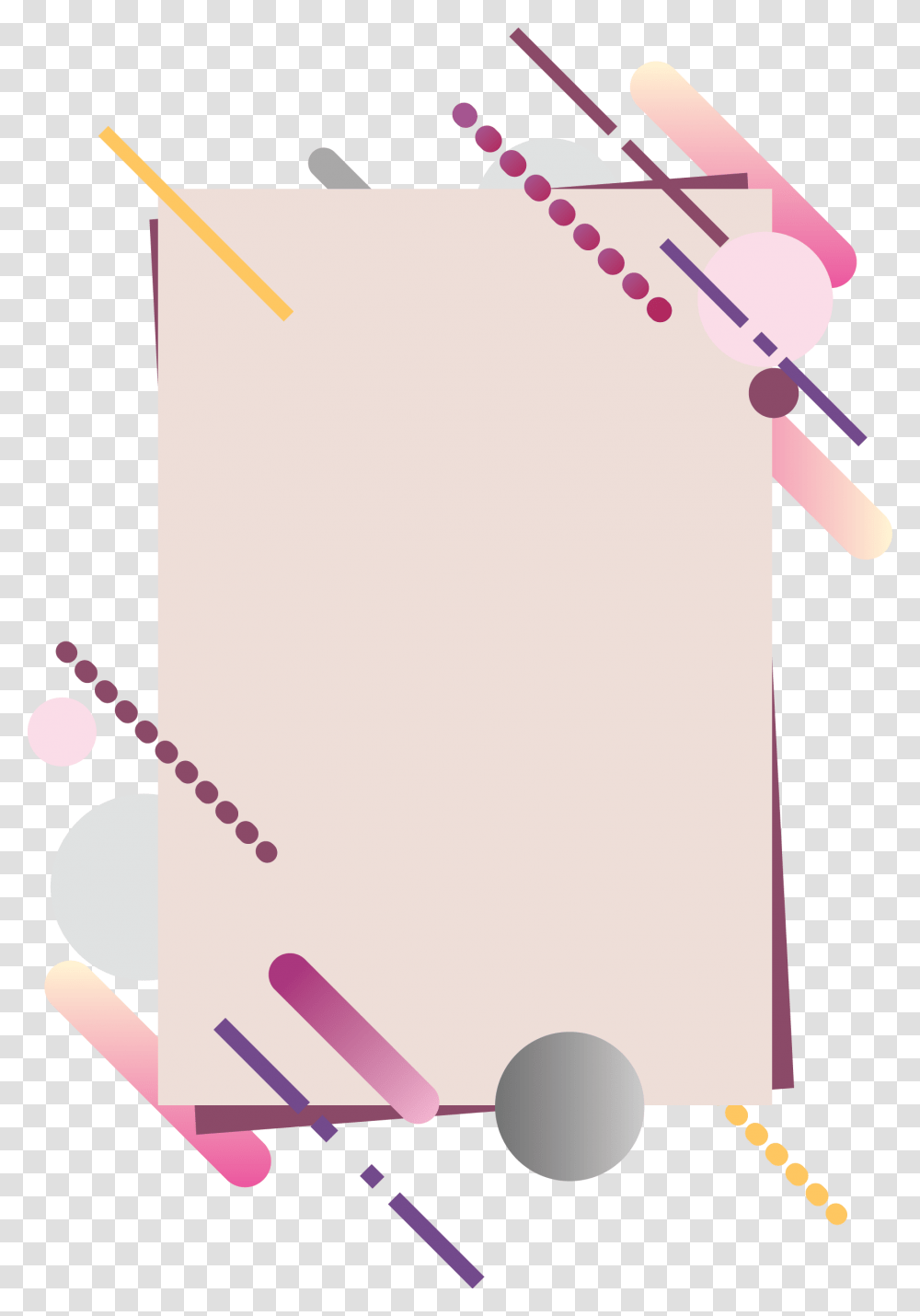 Light Pink Rectangle Banner With Top Bottom Diagonal Farmais, Paper, Page, Pencil Transparent Png