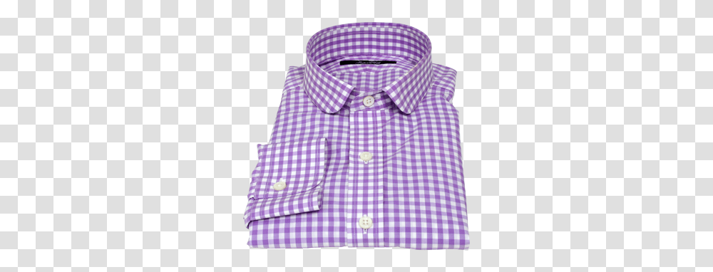 Light Purple Gingham Shirts By Proper Cloth Purple Gingham Dress Shirt, Clothing, Apparel, Blouse, Person Transparent Png