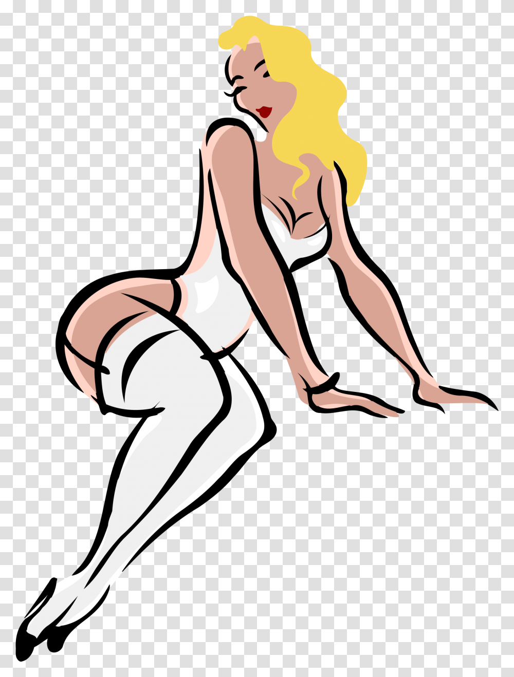 Light Skin Blonde Hair White Clothes Clipart Of A Sexy Lingerie, Person, Human, Dance, Leisure Activities Transparent Png