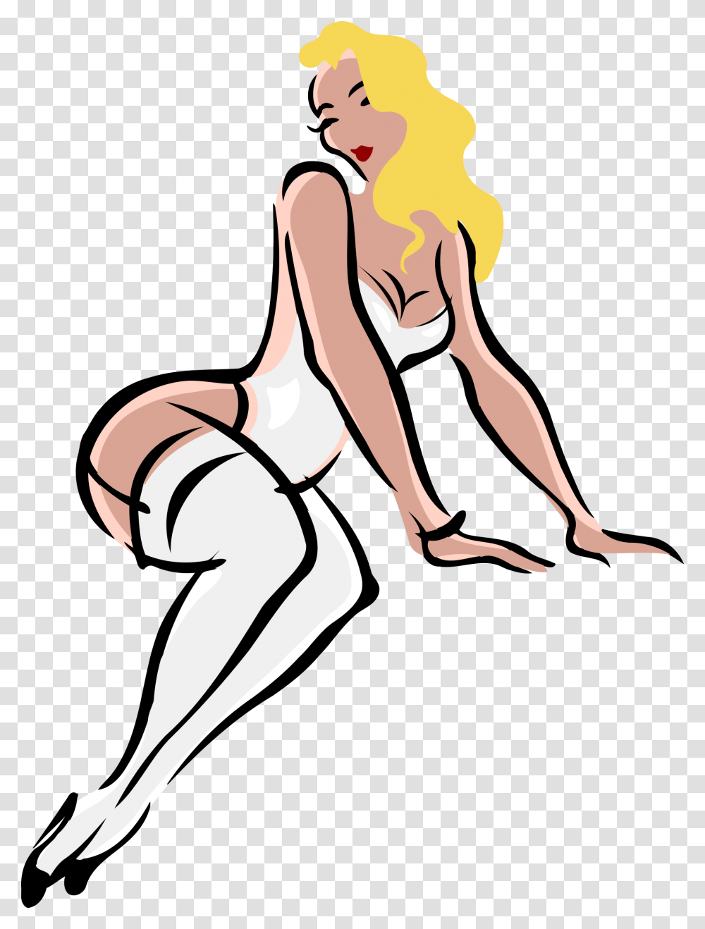 Light Skin Blonde Hair White Clothes Woman In Lingerie Clipart, Person, Human, Dance, Leisure Activities Transparent Png