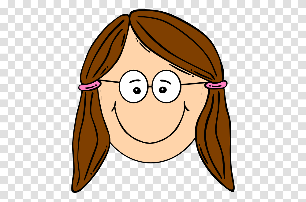 Light Skin Smiling Lady With Glasses Clip Art For Web, Label, Hair, Helmet Transparent Png