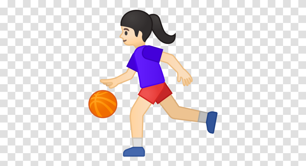 Light Skin Tone Emoji Gambar Dribble Bola Basket Kartun, Toy, Sphere, Female, Shorts Transparent Png