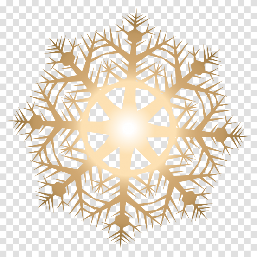 Light Snowflake Vector Gold Snowflake, Pattern, Chandelier, Lamp, Fractal Transparent Png