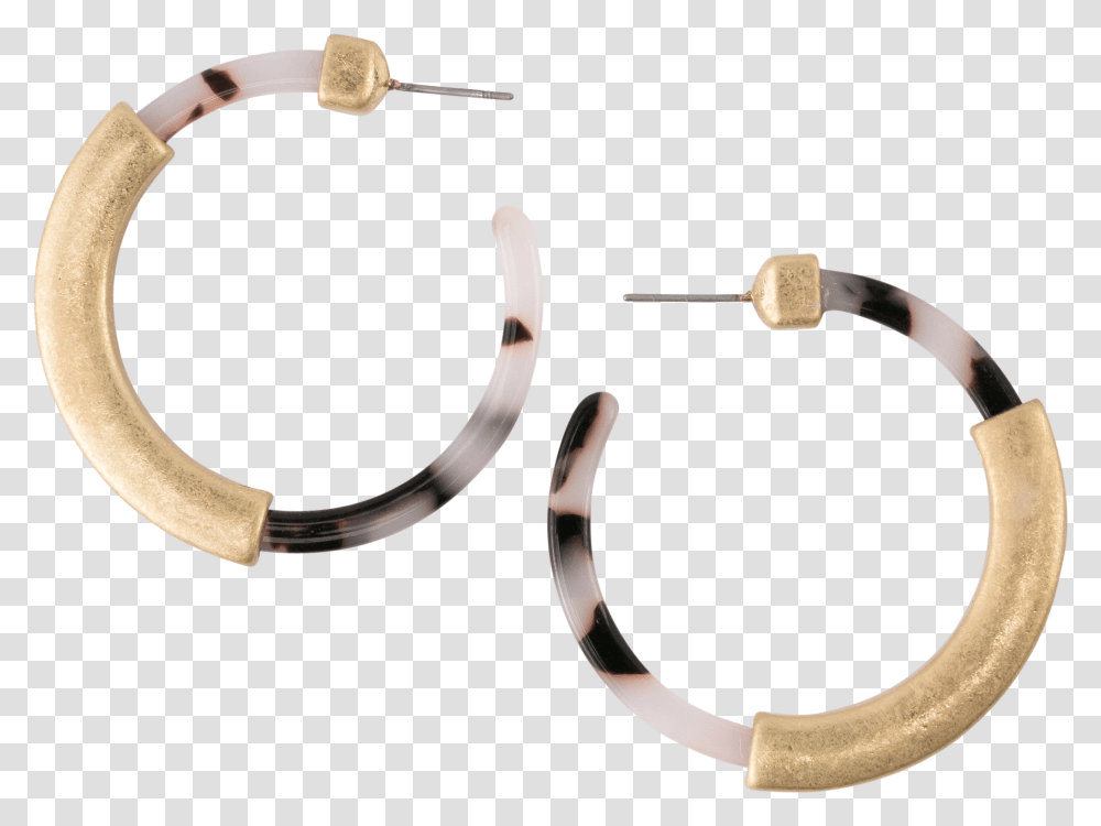 Light Tortoise Hoop With Gold Earrings Earrings, Cuff, Horseshoe, Accessories, Accessory Transparent Png